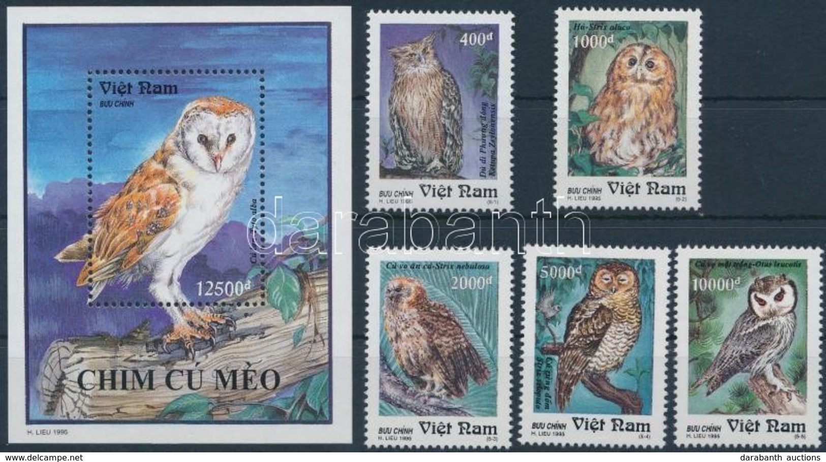 ** 1995 Baglyok Sor + Blokk,
Owls Set + Block
Mi 2667-2671 + Mi 110 - Otros & Sin Clasificación