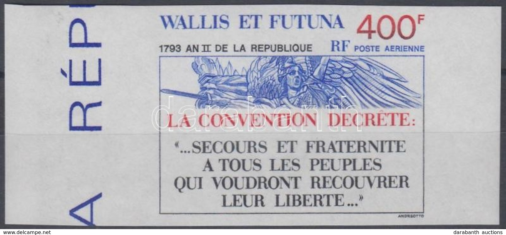 ** 1993 Az Első Francia Köztársaság évének 200. évfordulója ívszéli Vágott Bélyeg Mi 651 - Andere & Zonder Classificatie