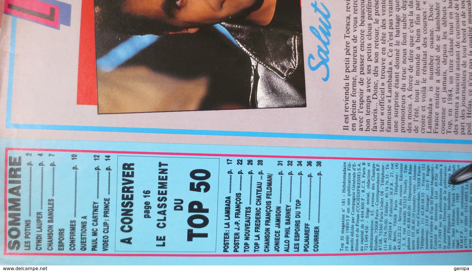 MAGAZINE TOP 50 N° 181. 1989 (POSTER) - People