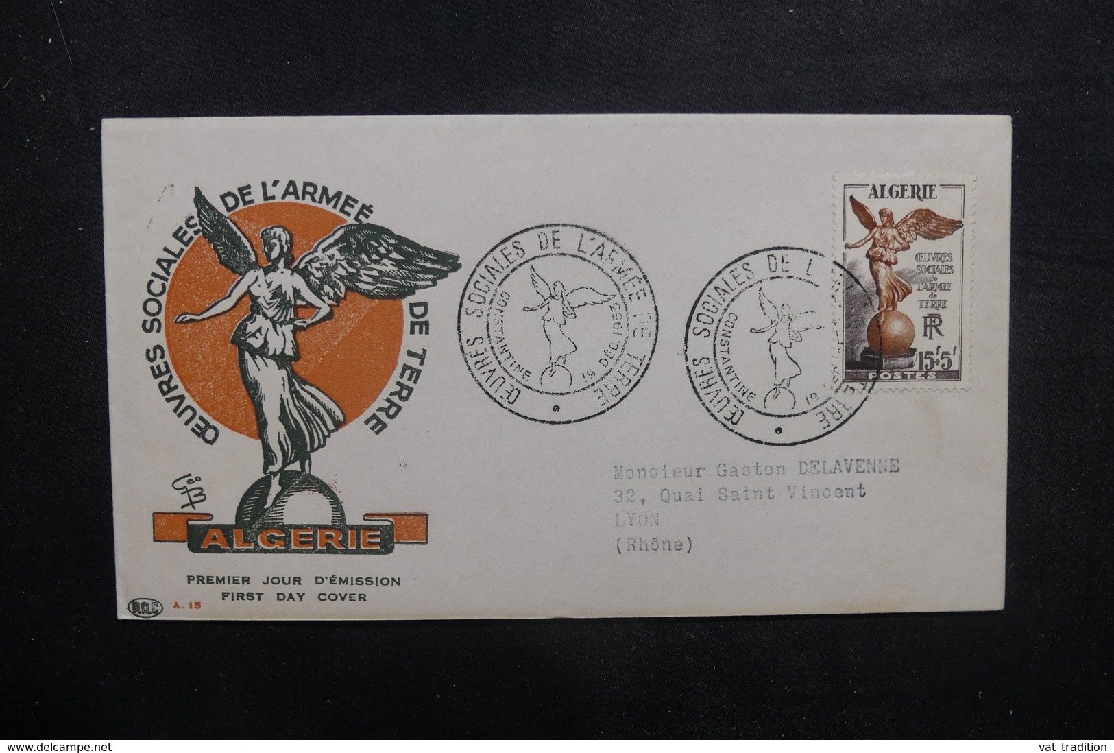 ALGÉRIE - Enveloppe FDC 1953 - Œuvres Sociales De L 'Armée - L 38036 - FDC