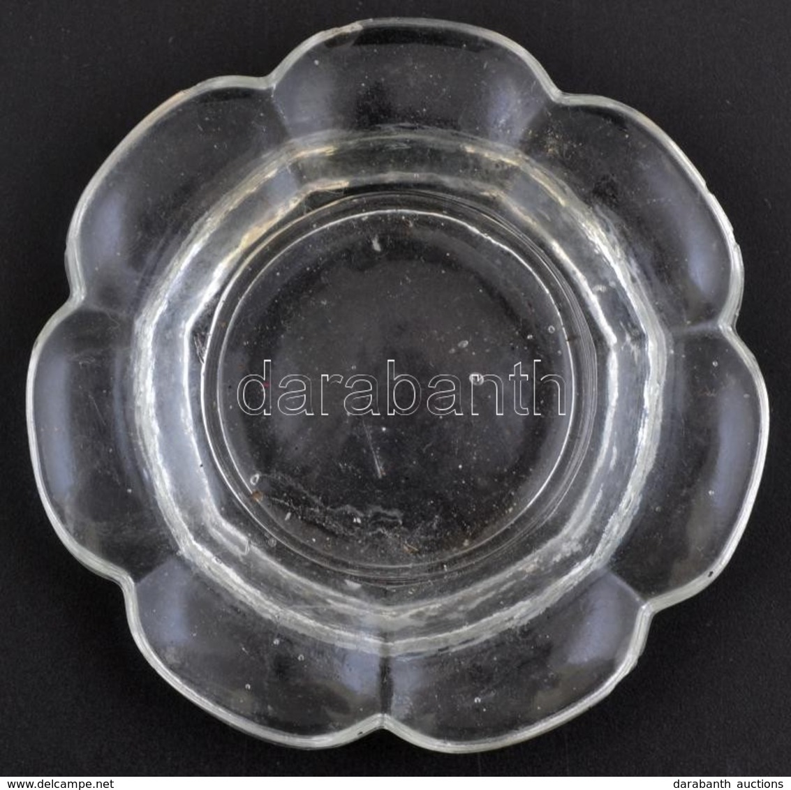 Virág Alakú üveg Mécsestartó, Kis Csorbákkal, D: 8,5 Cm - Glass & Crystal