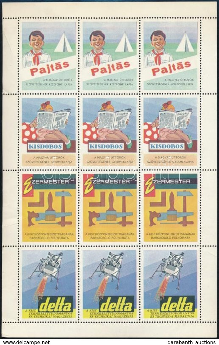 ~1960 Pajtás-Kisdoboso-Ezermester-Delta Levélzáró Kisív - Sin Clasificación