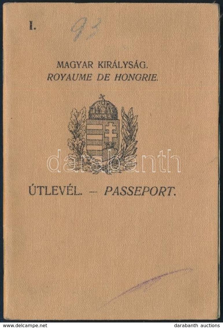1930-1940 A Magyar Királyság Fényképes útlevele, Csehszlovák Bejegyzéekkel - Unclassified