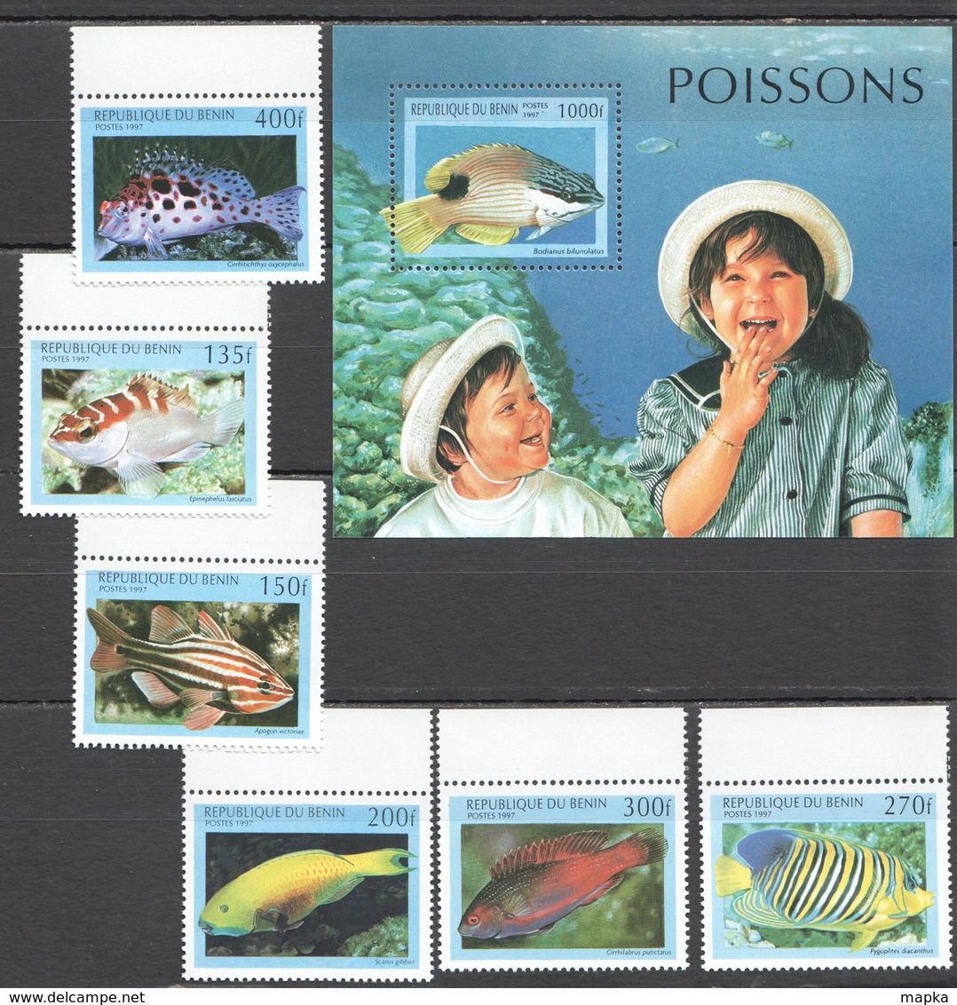 M1175 1997 BENIN FISH & MARINE LIFE 1SET+1BL MNH - Vie Marine