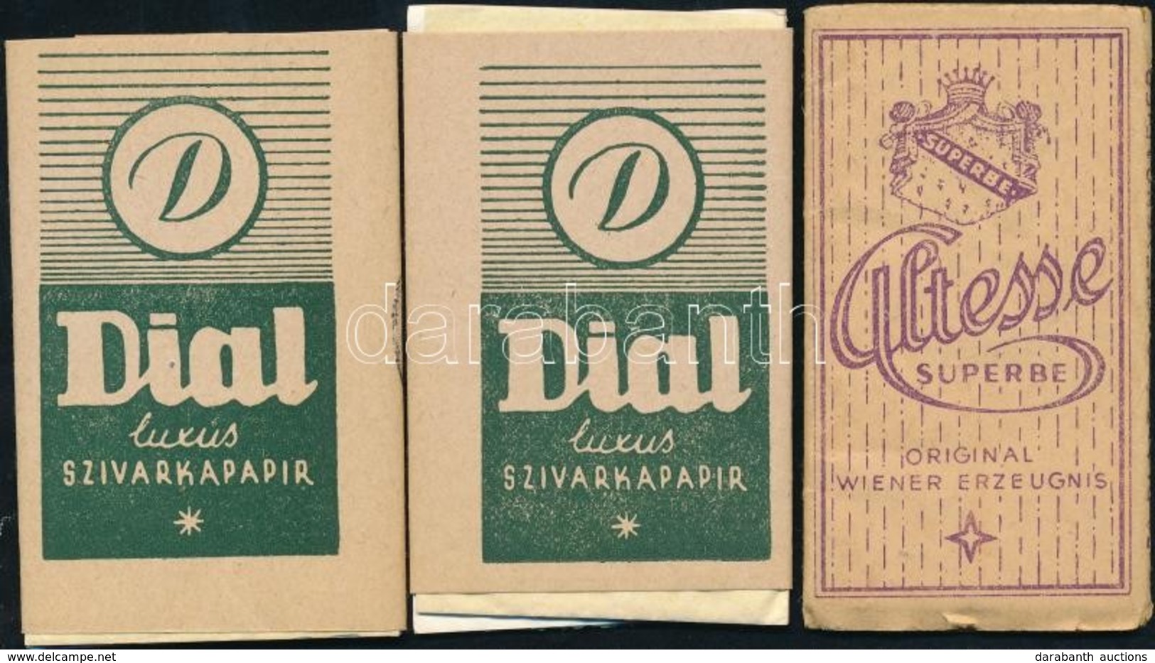 3 Db Cigarettapapír (Dial, Altesse) + 2 Db Reklám - Werbung