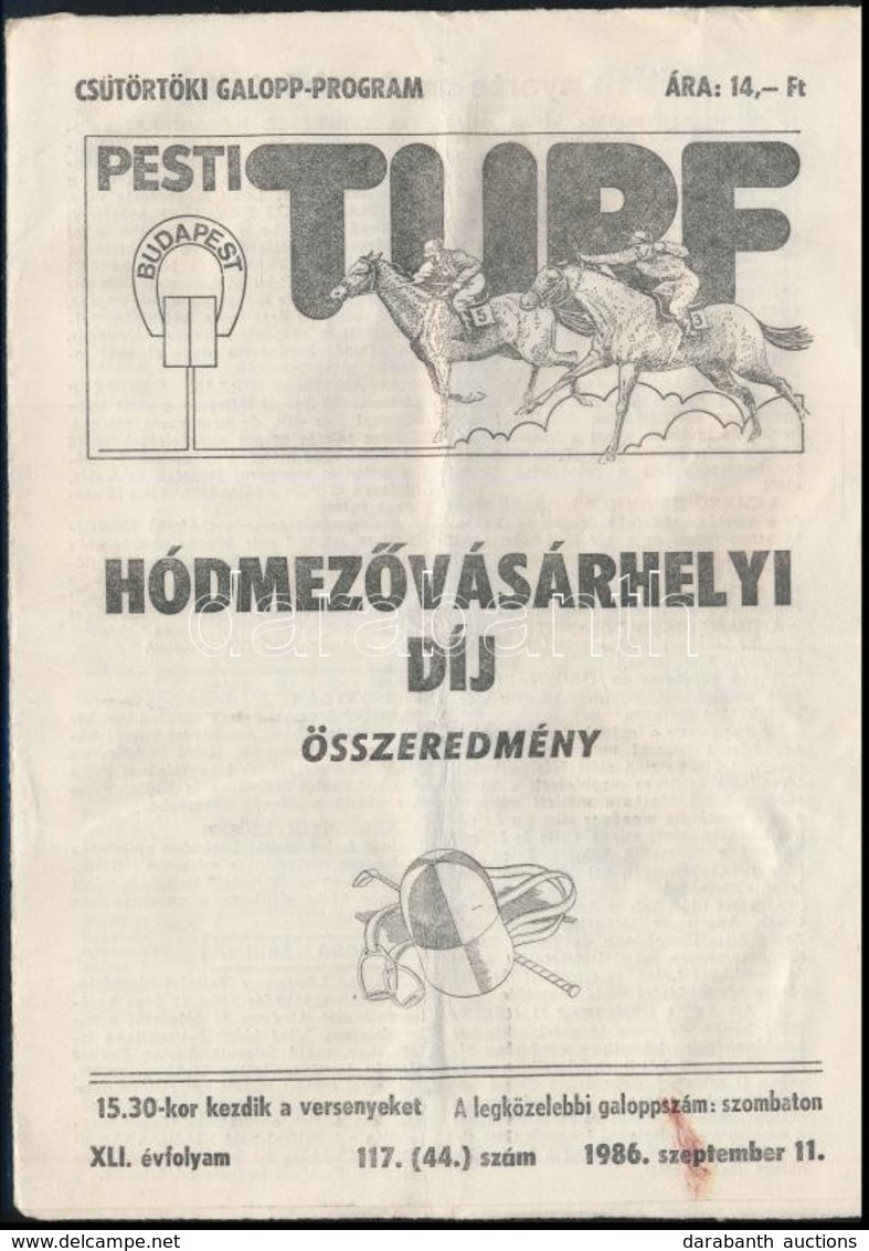 1986 A Pesti Turf 41. évf. 117. (44.) Száma, érdekes írásokkal, Tűzött Papírkötésben - Publicidad