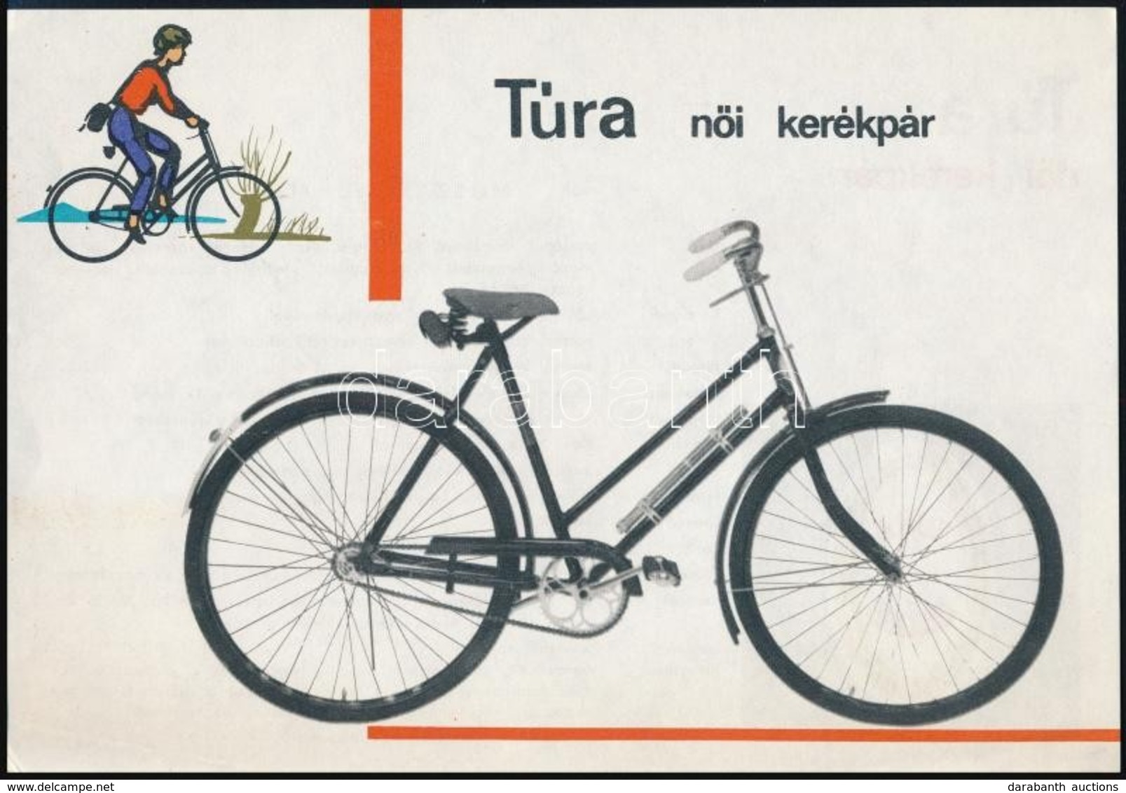 Túra Női Kerékpár Reklám Lap Műszaki Adatokkal - Publicidad