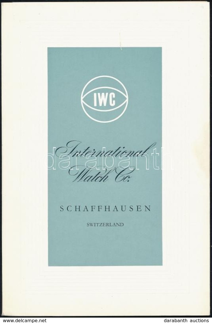 Cca 1950 IWC Képes órakatalógus - Reclame