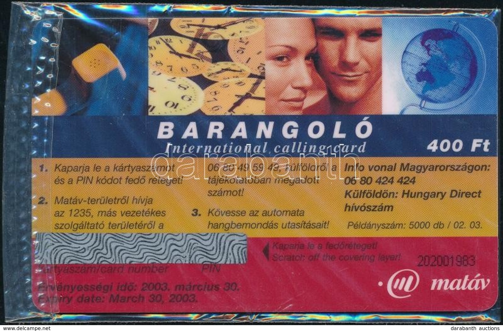 2003 'Irány Magyarország', Matáv Barangoló, 5000 Példányos, Bontatlan Telefonkártya. - Unclassified