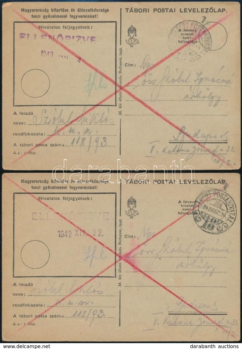 1943 Közérdekű Munkaszolgálatos (K.M.Sz) Tábori Levelezőlapjai (118/93.), 3 Db. - Andere & Zonder Classificatie