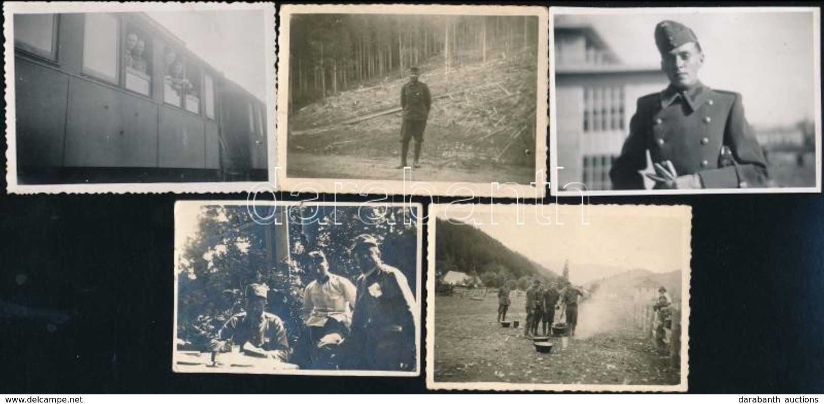 Cca 1930-1940 Katonai Fotó Tétel: életképek, Csoportképek, Stb., összesen 9 Db, Különböző Méretben - Andere & Zonder Classificatie