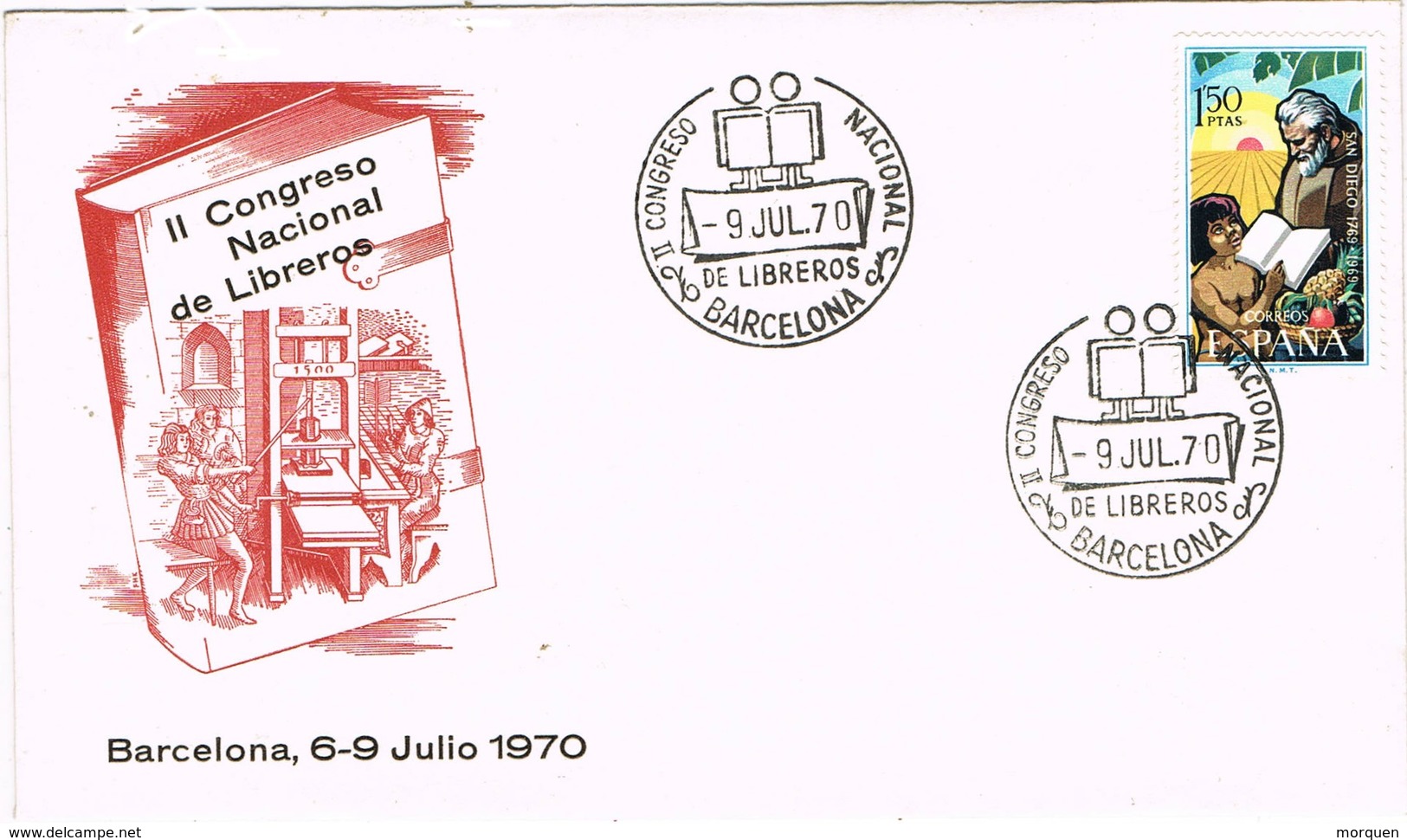 33439. Carta BARCELONA 1970. II Congreso Nacional LIBREROS - Cartas & Documentos