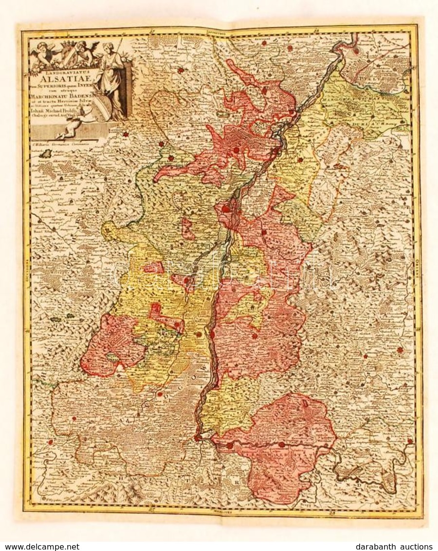 Cca 1770 Georg Balthasar Probst (1732-1801): Landgraviatus Alsatiae Tam Superioris Quam Inferi Cum Utroqe Marchionatu Ba - Andere & Zonder Classificatie