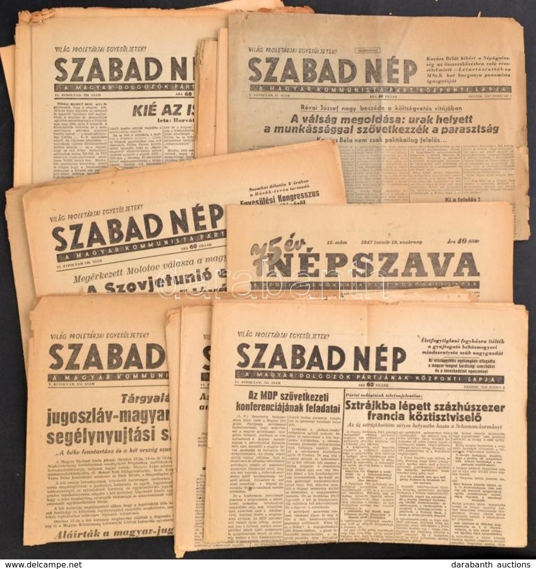 1947-1948 Vegyes Folyóirat Tétel, 15 Db, Közte Népszava, Szabad Nép,..stb. Benne A Kor Híreivel. Változó állapotban, Köz - Sin Clasificación