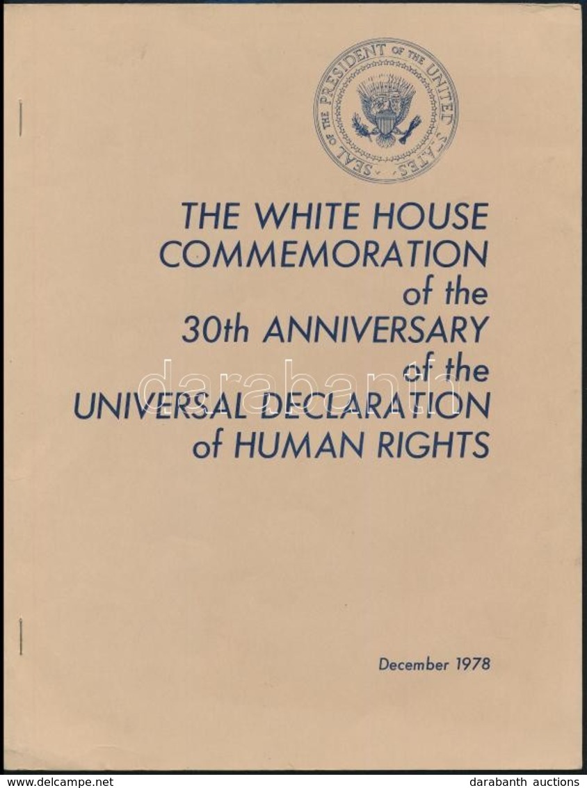 1978 The White House Commemoration Of The 30th Anniversary Of The Universal Declataion Of The Human Rights. Emberi Jogok - Sin Clasificación