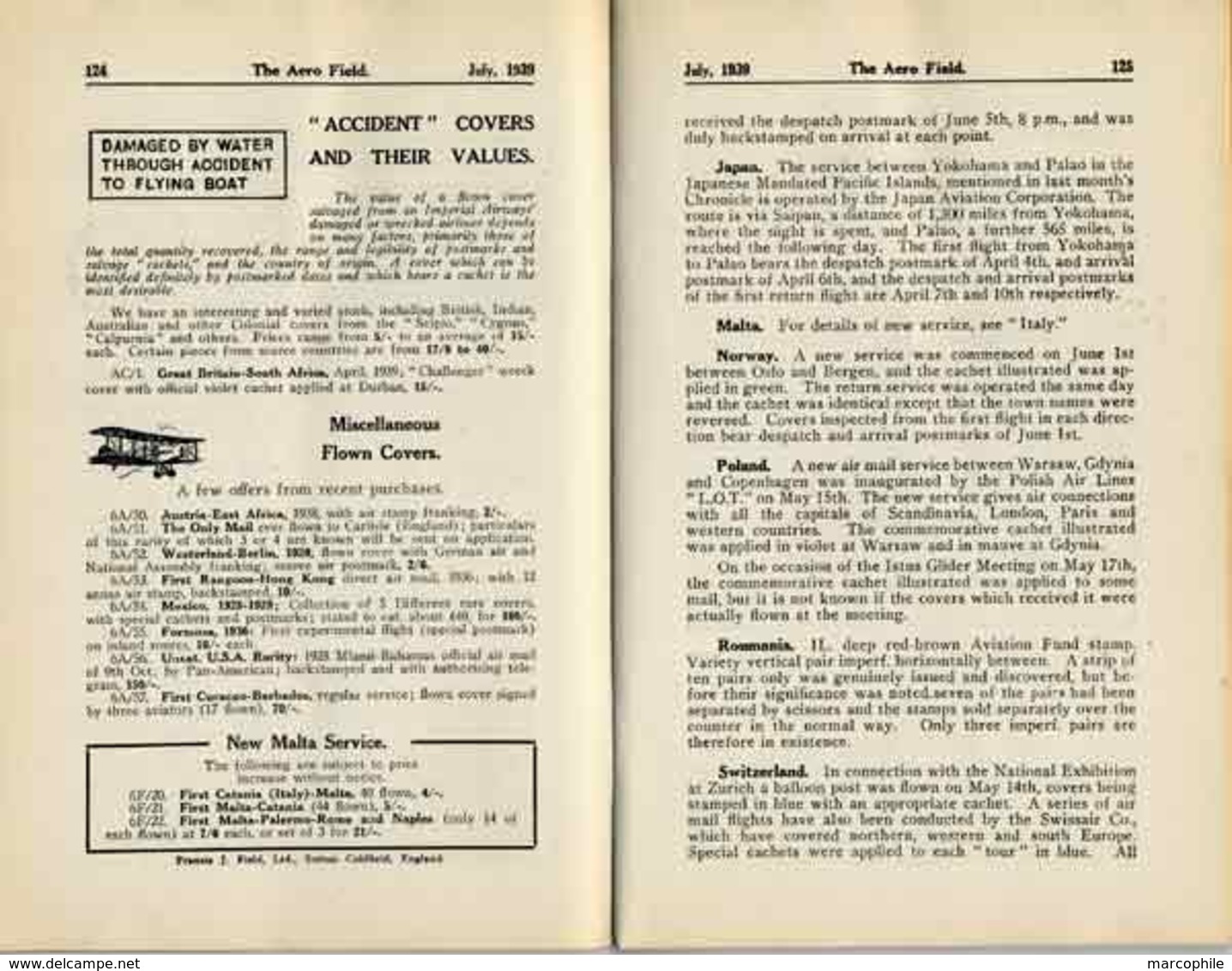 POSTE AERIENNE / 1939 THE AERO FIELD # 3-6 / AVIATOR STAMPS (ref 991) - Temas