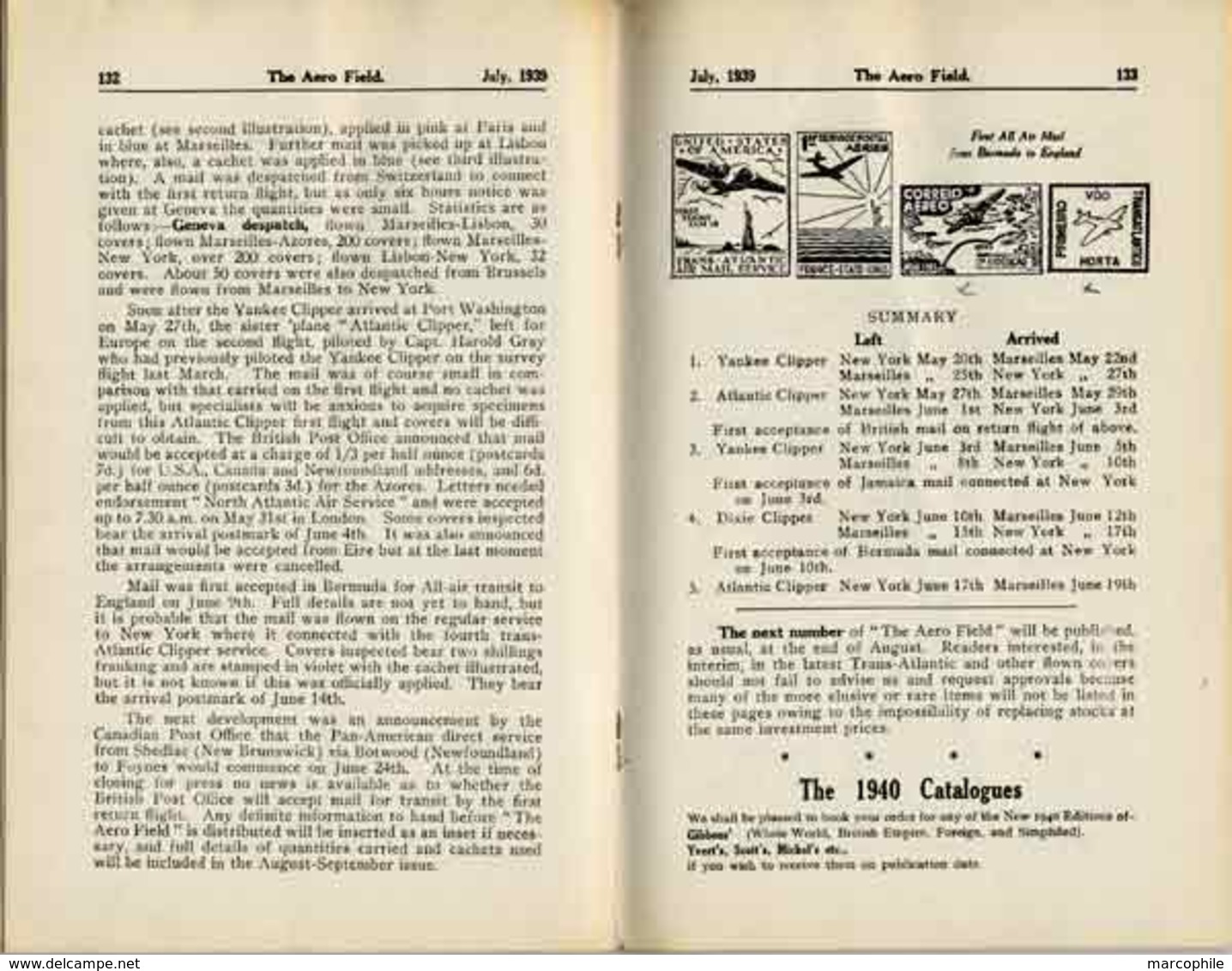 POSTE AERIENNE / 1939 THE AERO FIELD # 3-6 / AVIATOR STAMPS (ref 991) - Temas