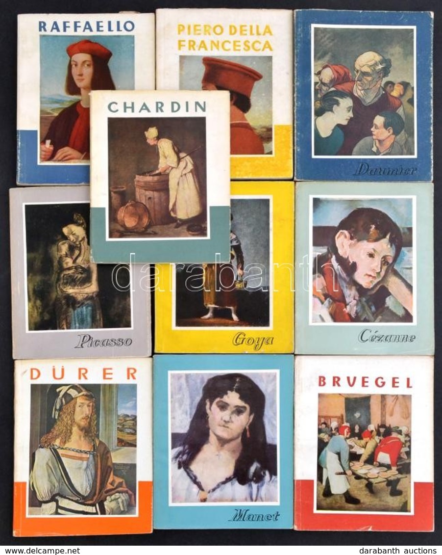 A Művészet Kiskönyvtára 10 Kötete: Raffaelo, Daumier, Chardin, Bruegel, Piero Della Francesca, Manet, Dürer, Picasso, Cé - Sin Clasificación