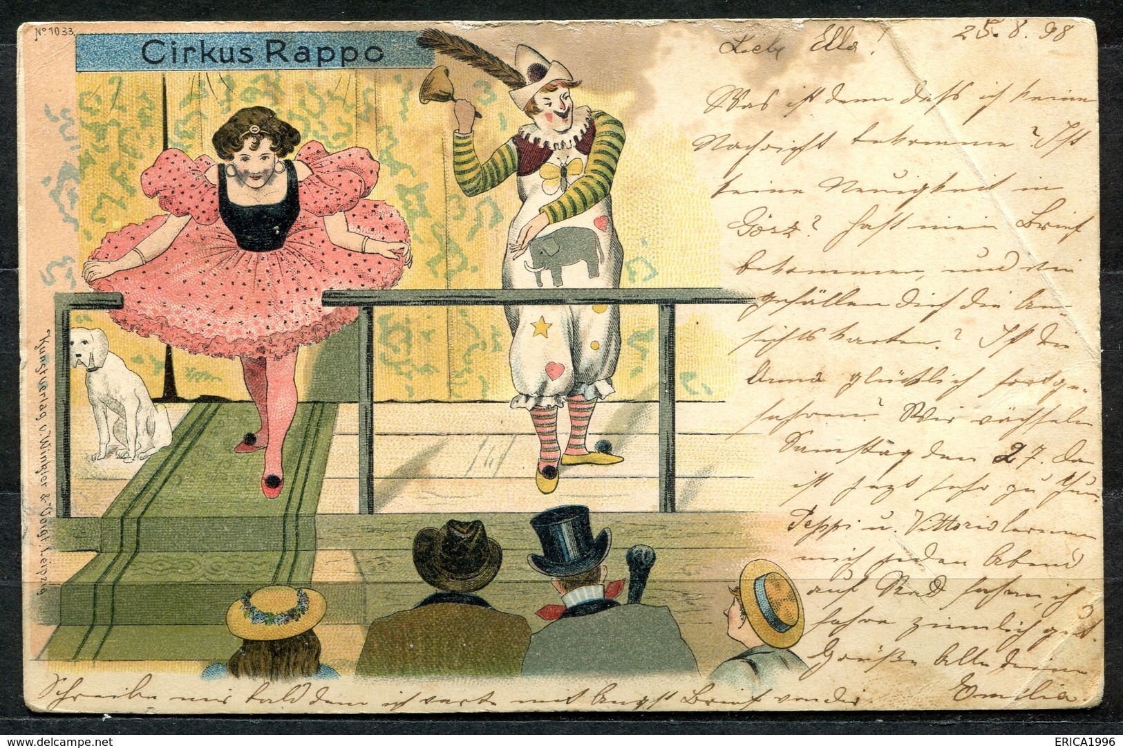 CV2720 CIRCO 1898 Cirkus Rappo Con Clown, Bellissima Cartolina, FP, Viaggiata Da Trieste Per Gorizia, Diverse Pieghe - Humor