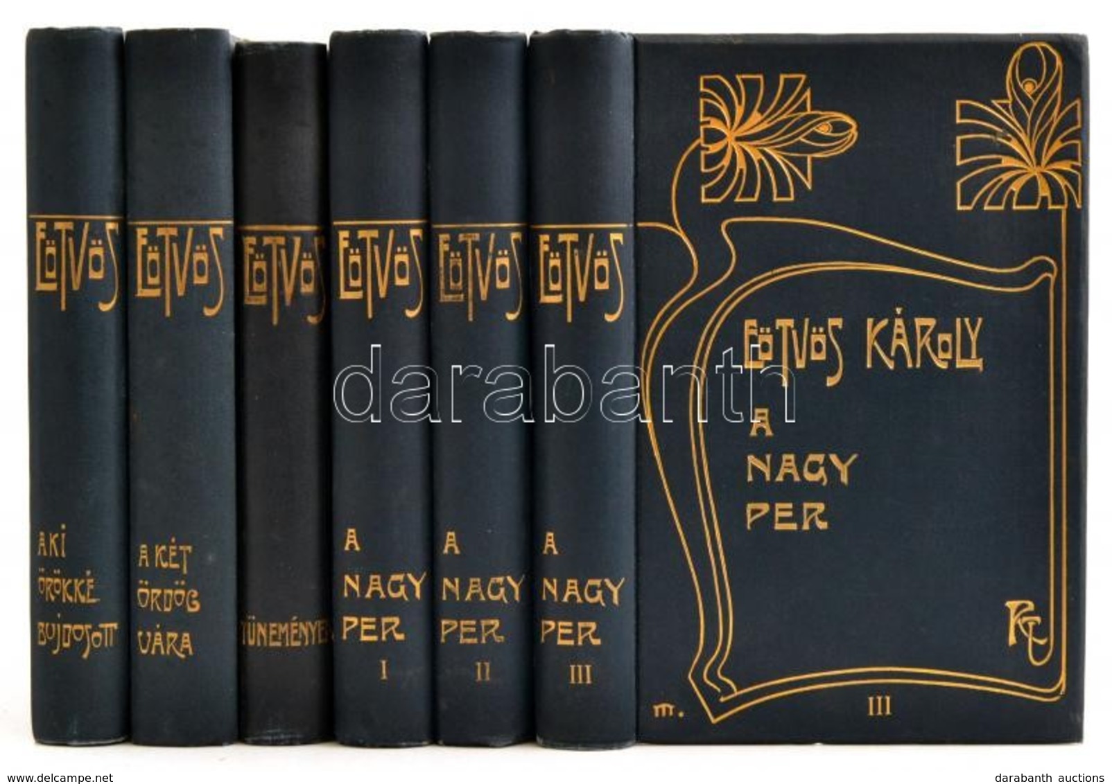 Eötvös Károly Munkái 6 Kötet: A Nagy Per. I-III. Kötet. (X-XII.), Aki örökké Bujdosott (III. Kötet), Tünemények (XV.), A - Zonder Classificatie