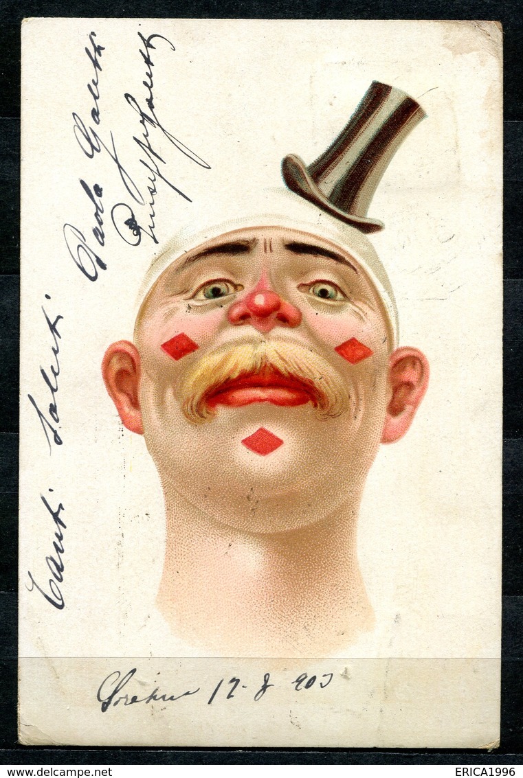 CV2727 PAGLIACCI 1903 Clown Con Cappellino, Bellissima Cartolina, FP, Viaggiata Da Soresina A Monterosso, Ottime Condizi - Humor