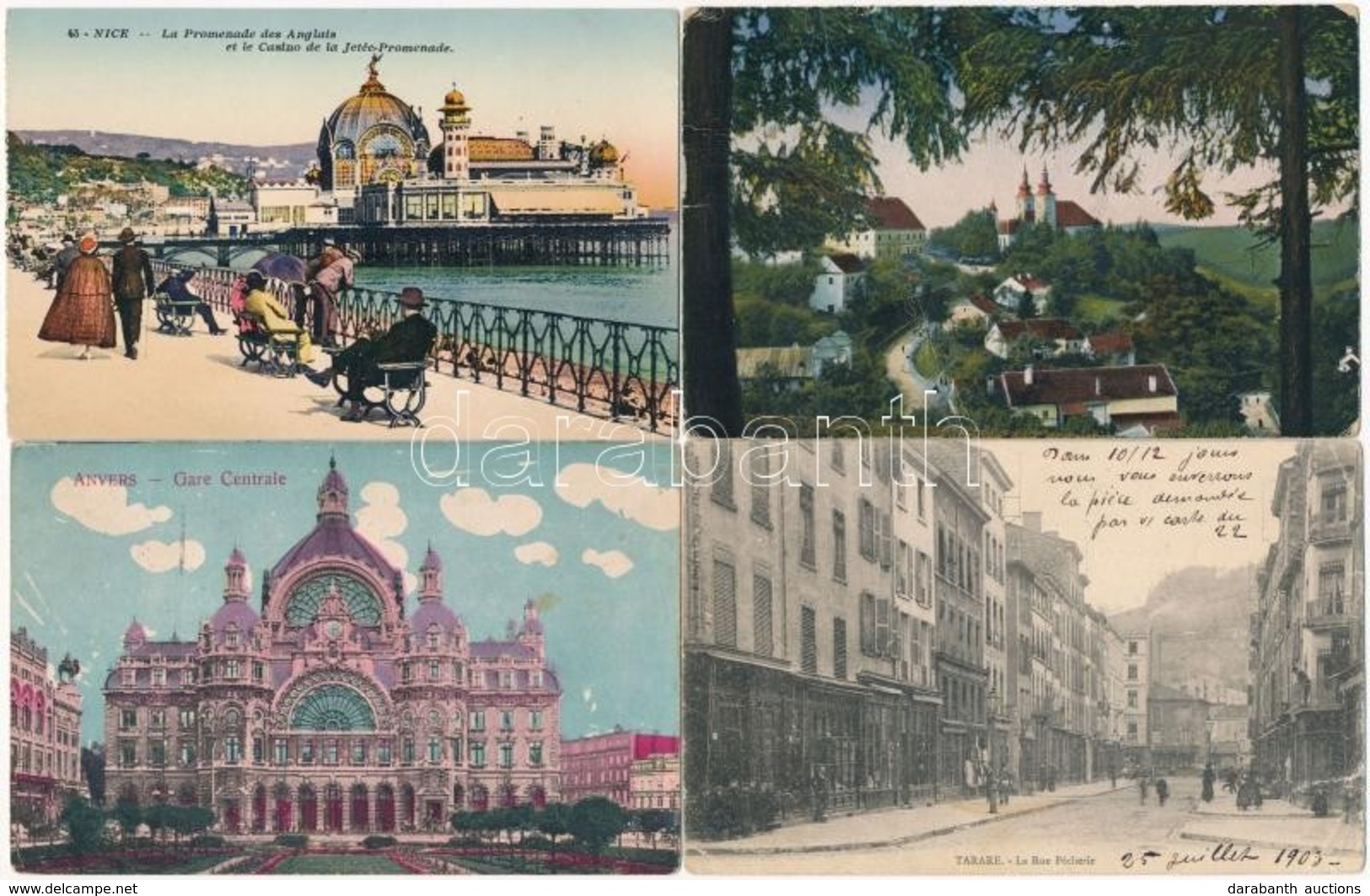 ** * 125 Db Régi Vegyes Külföldi Városképes Lap / Old Foreign City View Postcards, 125 Pcs. - Zonder Classificatie