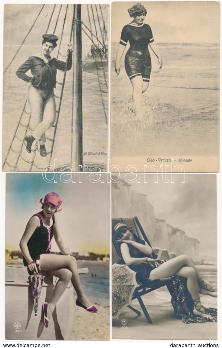 ** * 43 Db RÉGI Motívumlap: Strand Városokkal / 43 Pre-1945 Motive Postcards: Beaches With Towns - Zonder Classificatie