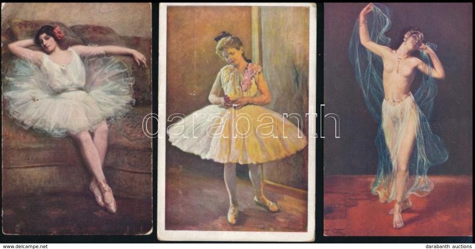 ** * 31 Db RÉGI Motívumlap: Táncosok, Vegyes Minőség / 31 Pre-1945 Motive Postcards: Dancers, Mixed Quality - Unclassified