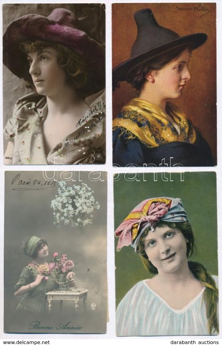 ** * 6 Db RÉGI Hölgyek Motívumlap / 6 Pre-1945 Lady Motive Postcards - Unclassified