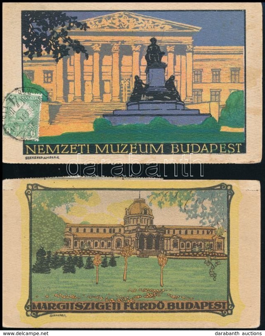 4 Db RÉGI Képeslap: Budapest, Szatmárnémeti, Bozó Irredenta ürvözlőlap / 4 Pre-1945 Postcards. Budapest, Satu Mare, Bozó - Non Classés