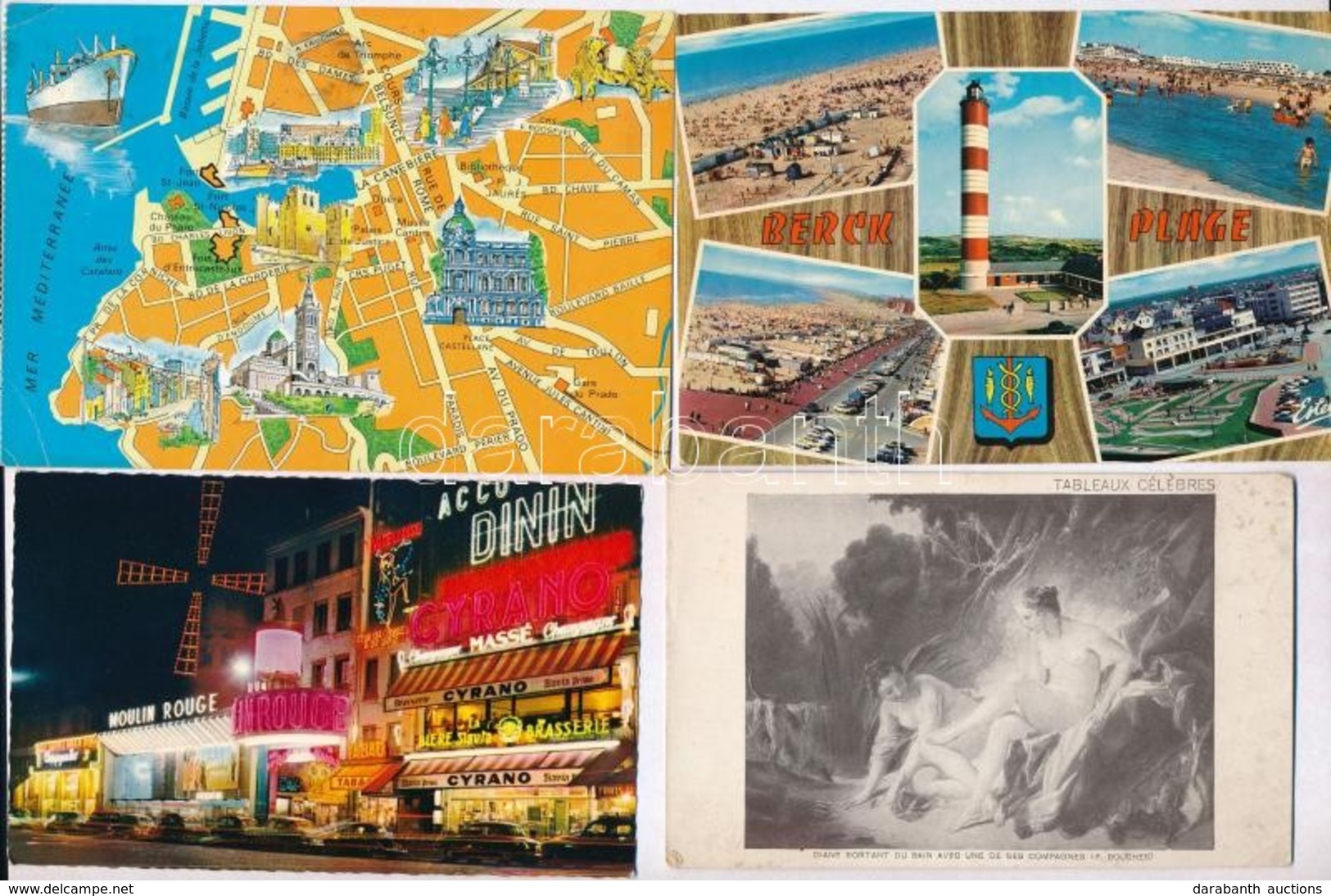 ** * 80 Db MODERN Francia Városképes Lap és Pár Motívumlap / 80 Modern French Town-view Postcards And Some Motives - Unclassified