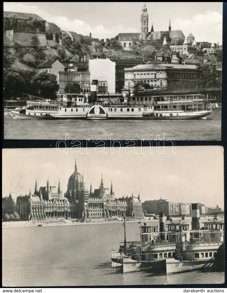 ** * 6 Db MODERN Magyar Motívumlap: Dunai Gőzhajók / 6 Modern Hungarian Motive Postcards: Danube Steamships - Unclassified
