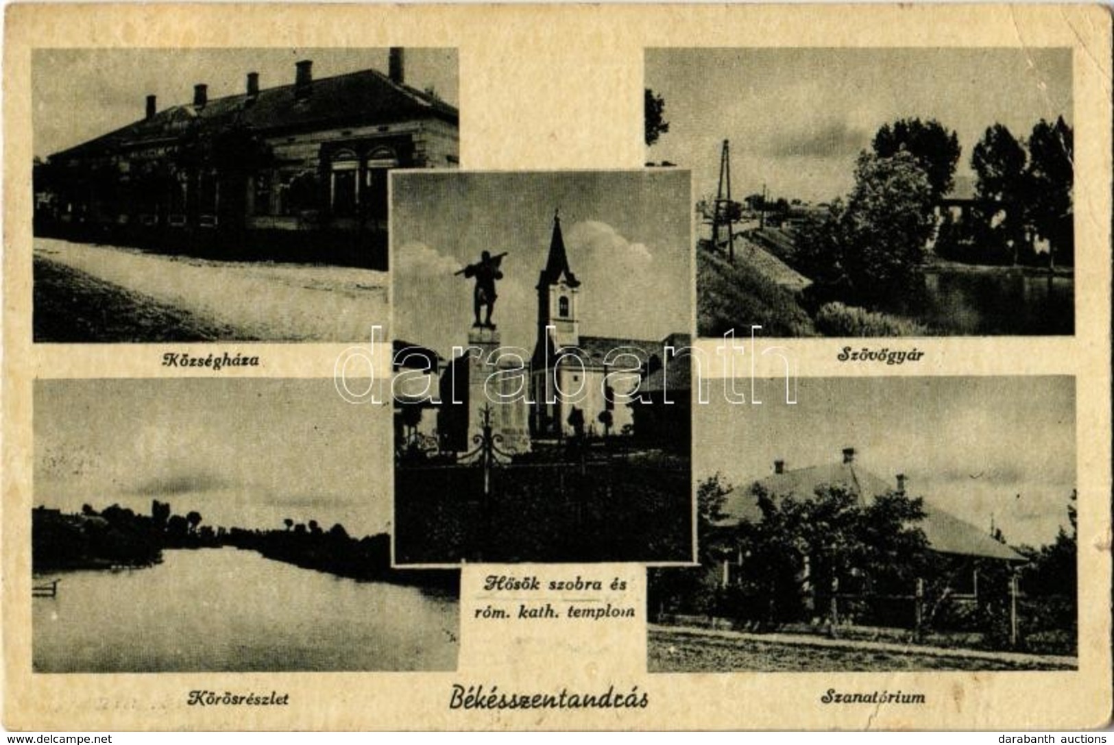 T3 1948 Békésszentandrás, Községháza, Szövőgyár, Hősök Szobra, Emlékmű, Római Katolikus Templom, Szanatórium, Körös (EB) - Unclassified