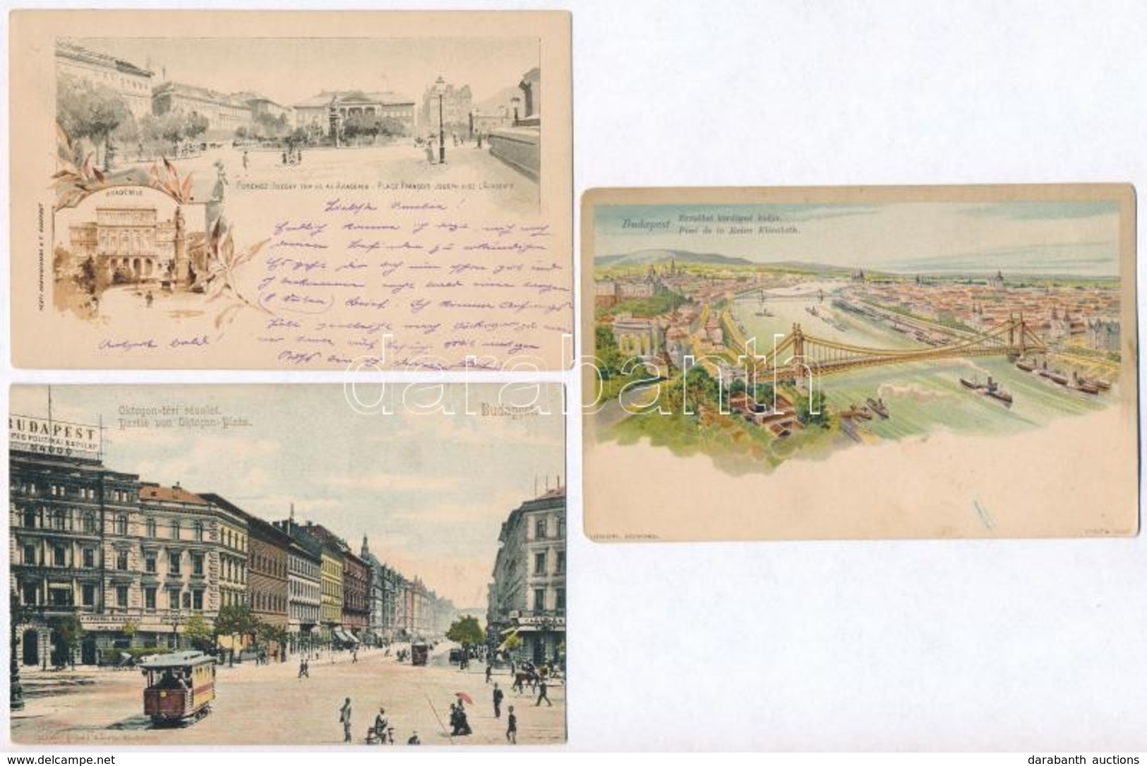 ** Budapest - 3 Db Régi Képeslap (2 Litho) / 3 Pre-1900 Postcards - Unclassified