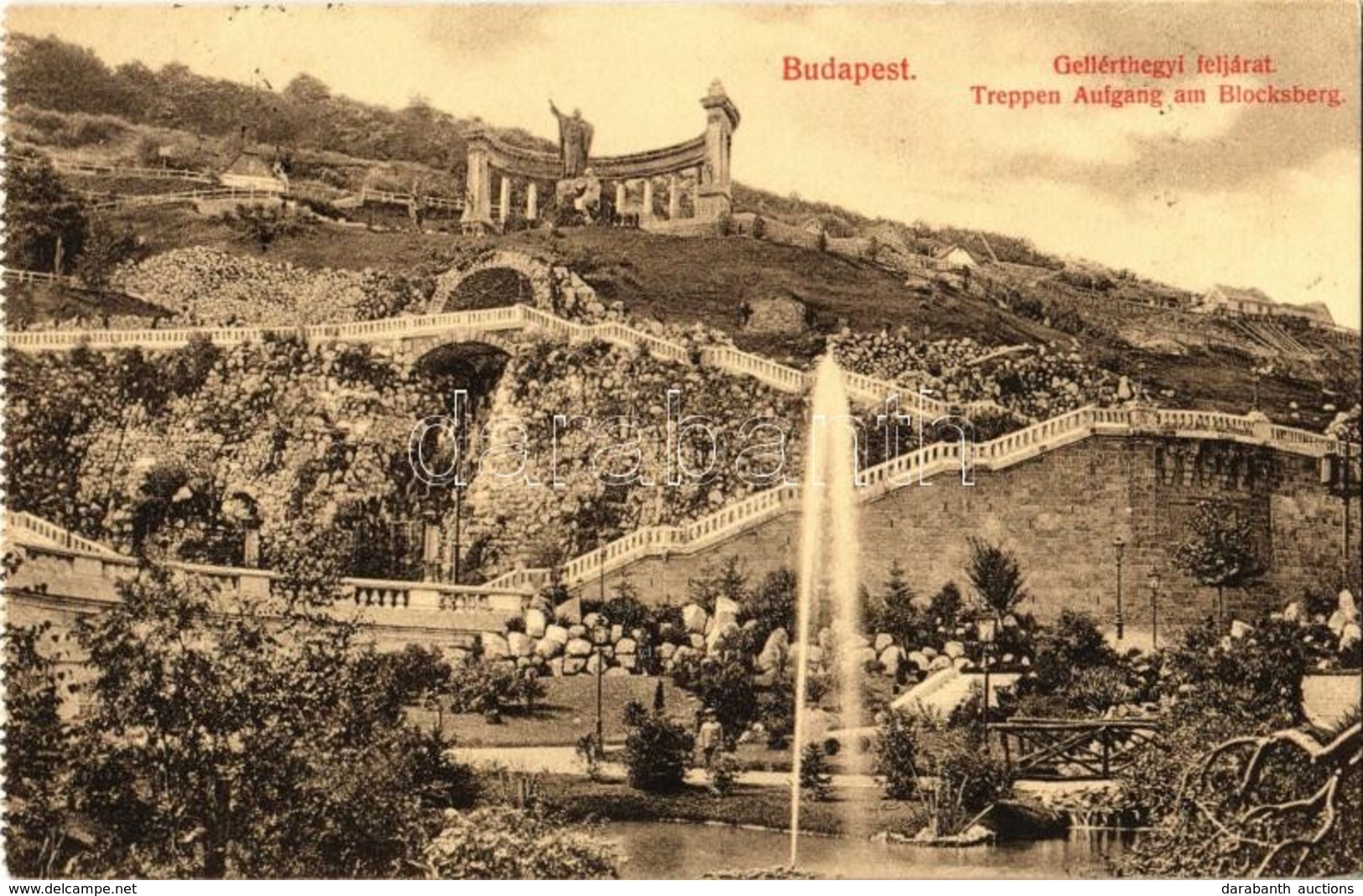 T2 1909 Budapest I. Gellérthegyi Feljárat, Szent Gellért Szobor - Képeslapfüzetből - Unclassified