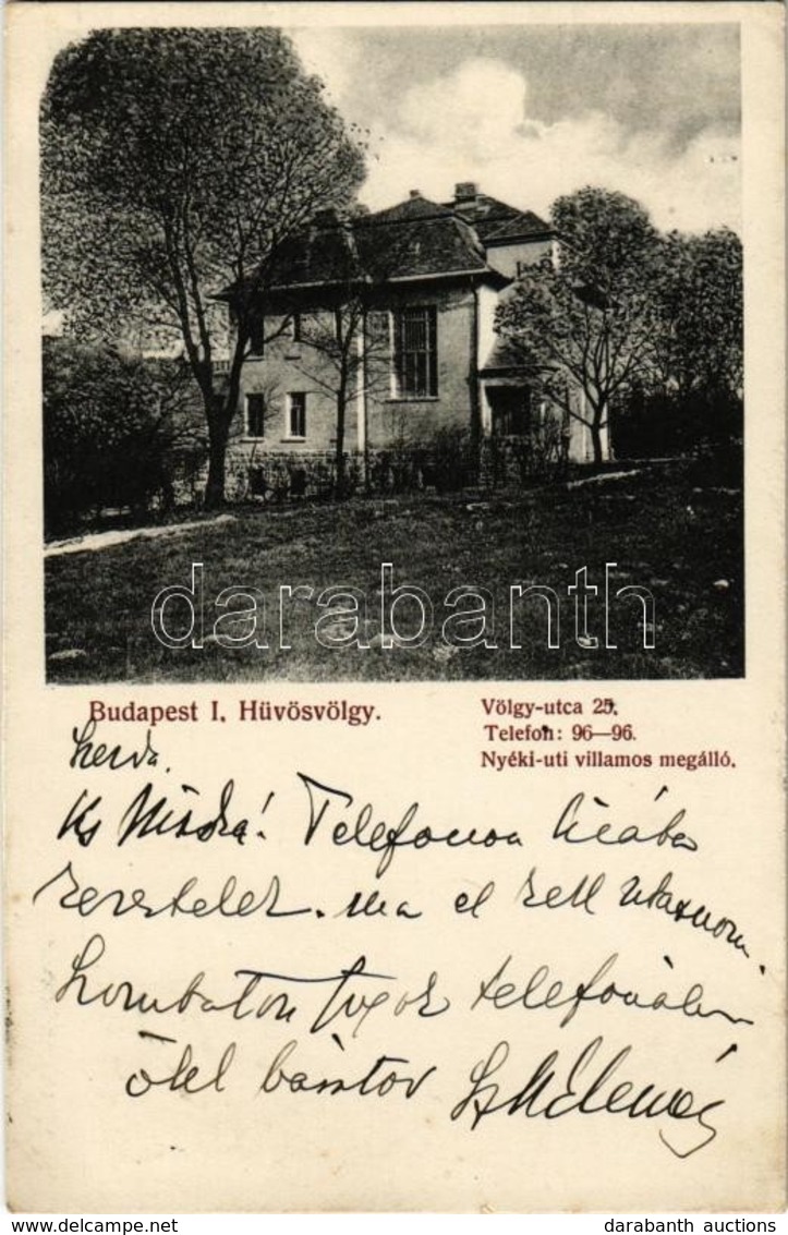 T2 1913 Budapest II. Hűvösvölgy, Völgy Utca 25. Szám Alatti Villa - Unclassified