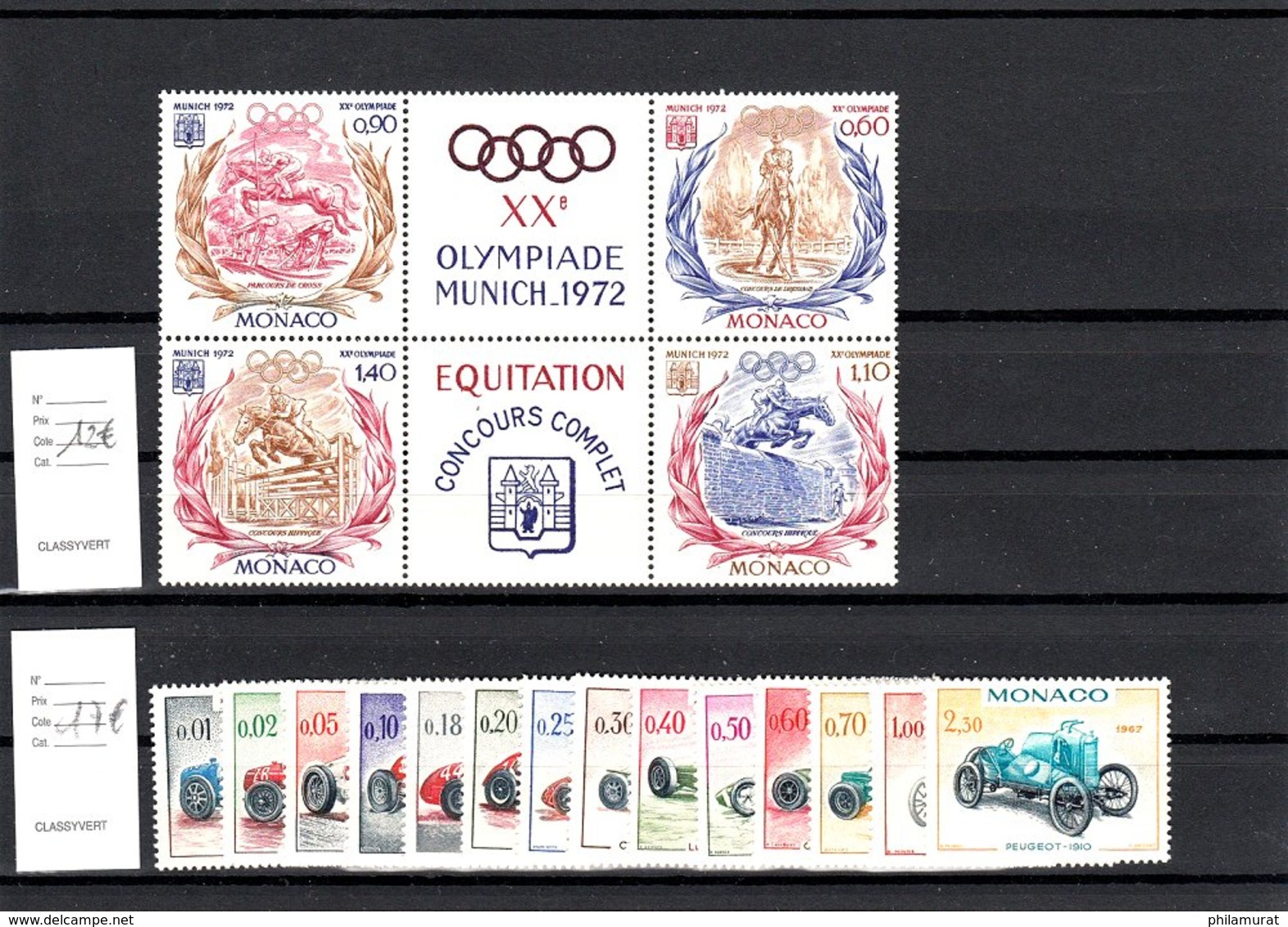 Monaco 1900/1980 - neufs ** sans charnière important lot timbres FORTE COTE