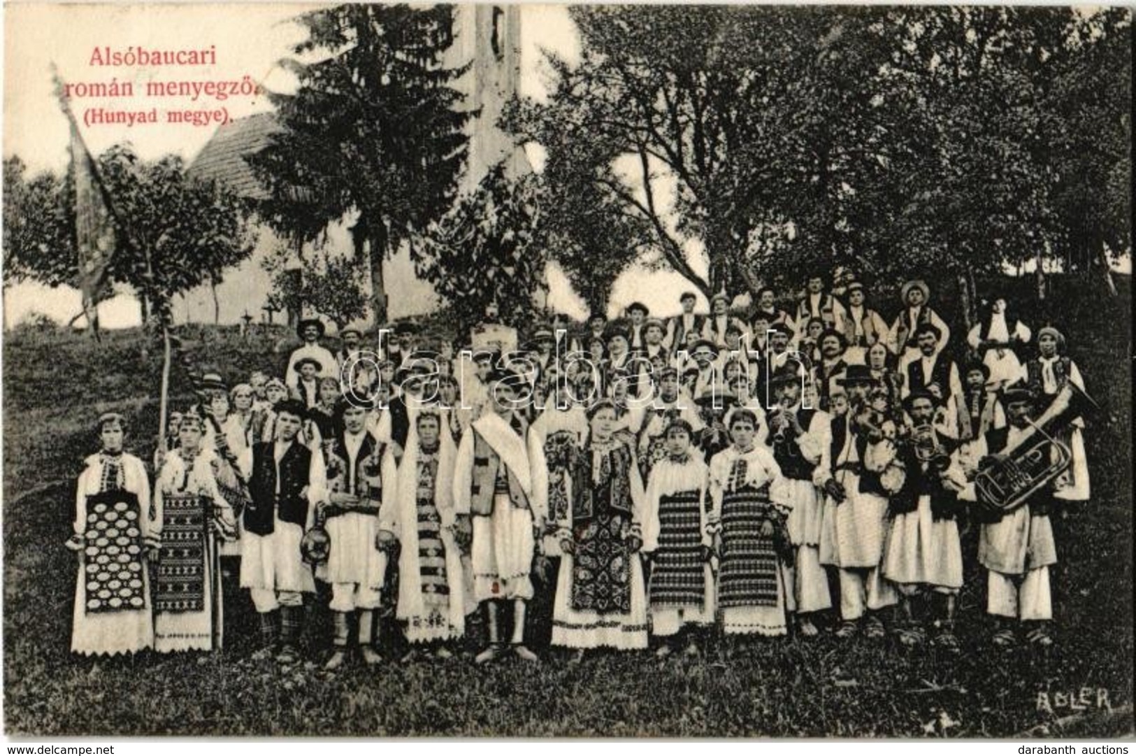 T2 1908 Alsóbaucár, Baucár, Bautar; Román Menyegző. Adler Fényirda / Romanian Wedding, Folklore - Zonder Classificatie