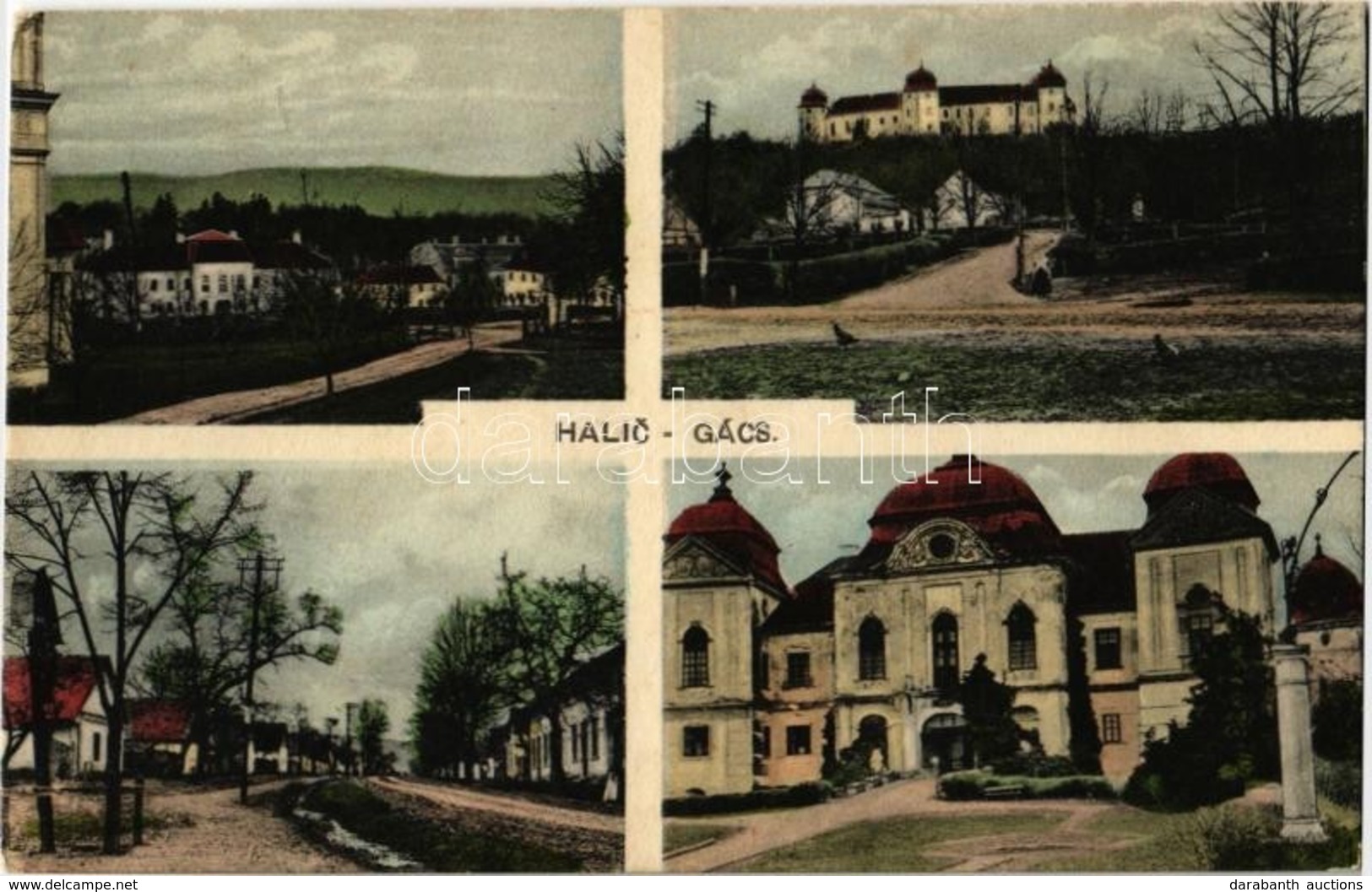 T2 1927 Gács, Halic; Vár, Utca. Maria Pittlikova 1926. / Castle, Streets - Zonder Classificatie