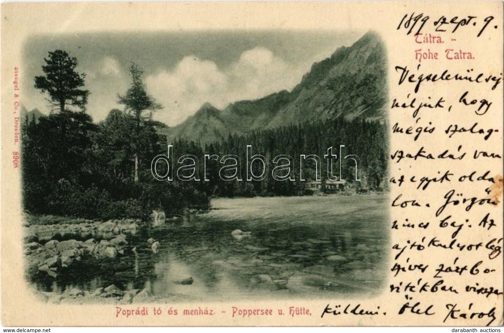 T2 1899 Tátra, Vysoké Tatry; Poprádi Tó és Menház / Popradske Pleso, Rest House, Lake - Ohne Zuordnung