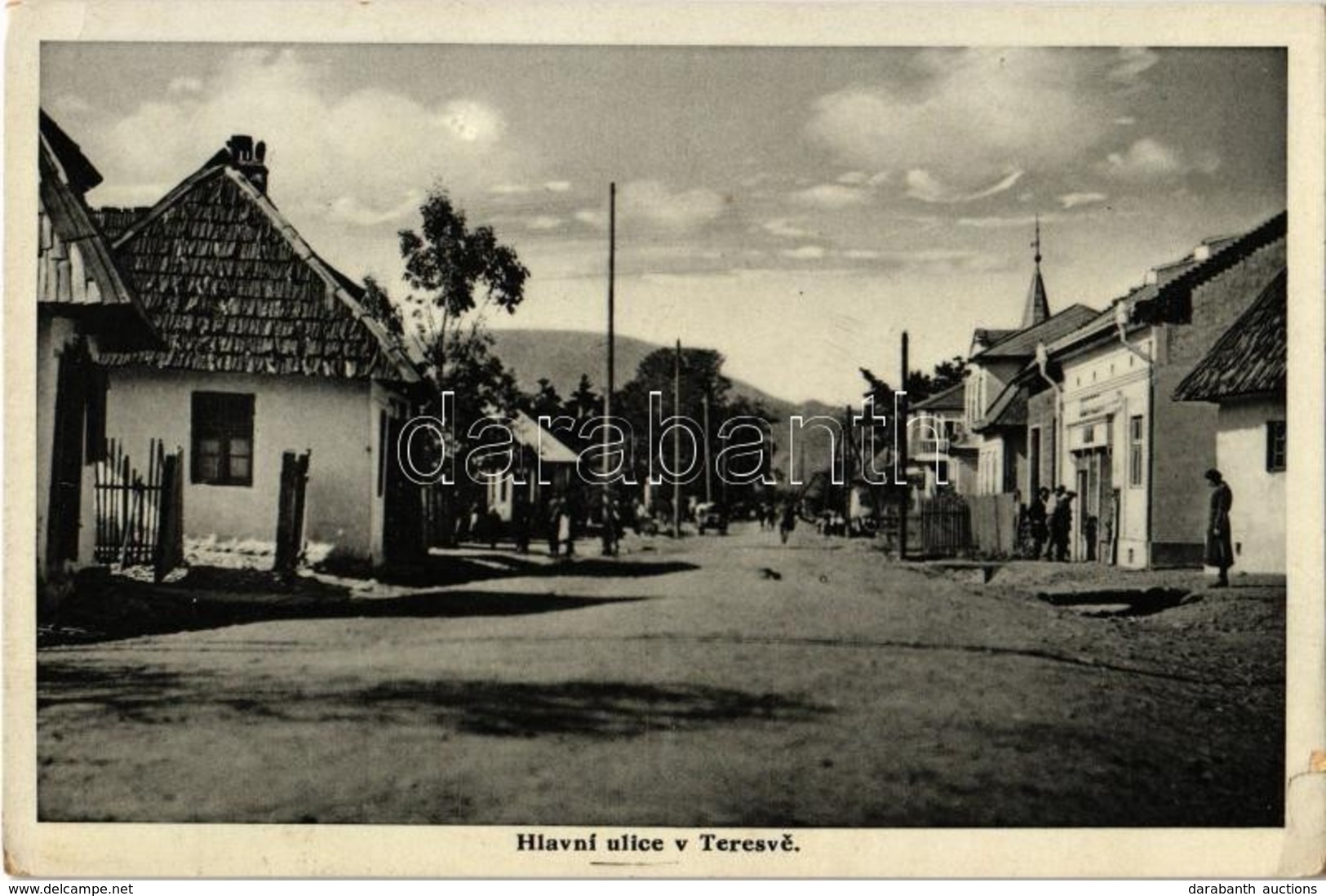 * T2/T3 1939 Taracköz, Teresva; Hlavní Ulice / Fő Utca. Vasil Primák Kiadása / Main Street (kis Szakadás / Small Tear) - Sin Clasificación