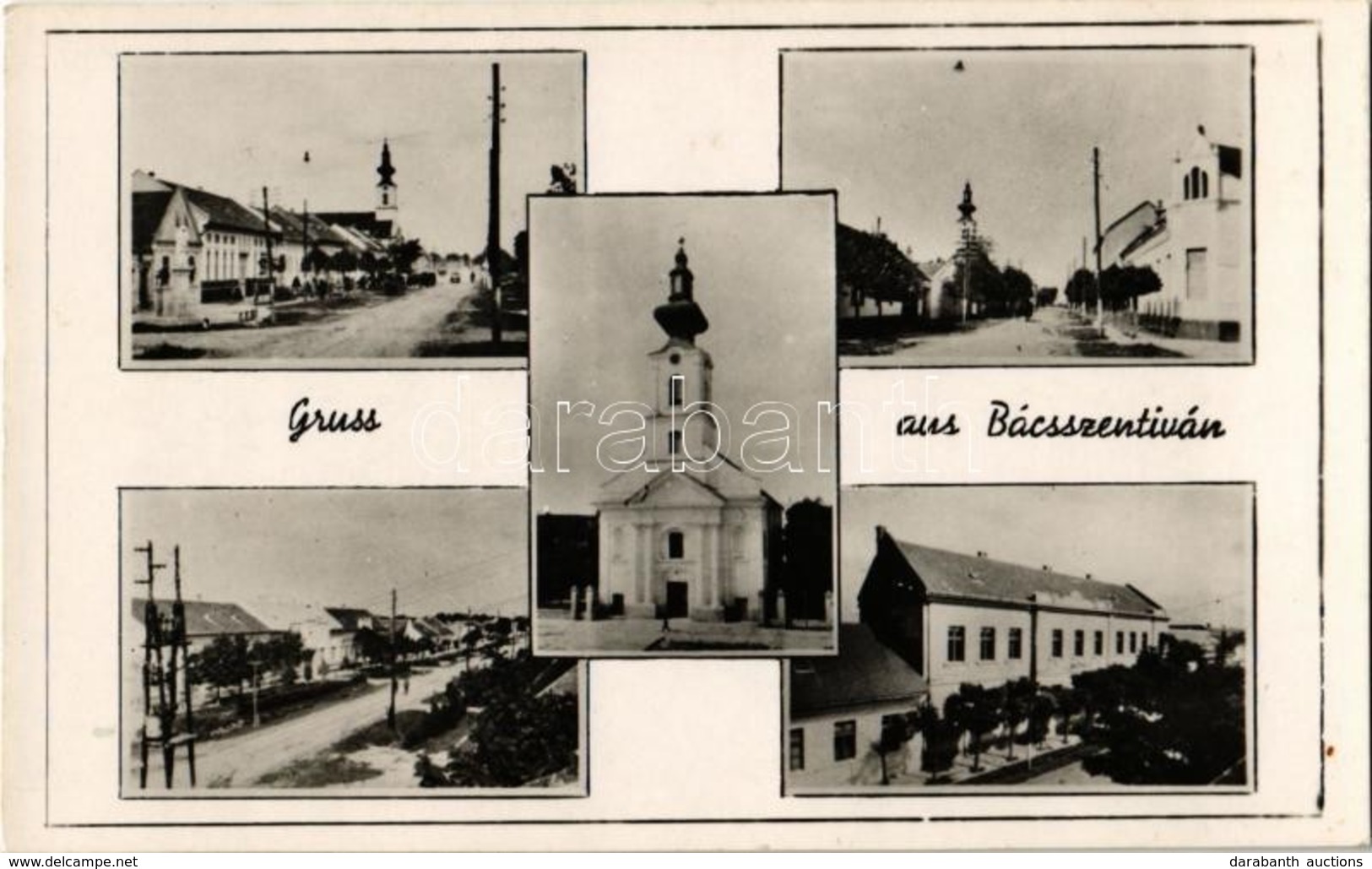 ** T1/T2 Bácsszentiván, Prigl-Szentiván, Prigrevica; Templom, Utca / Church, Streets - Unclassified