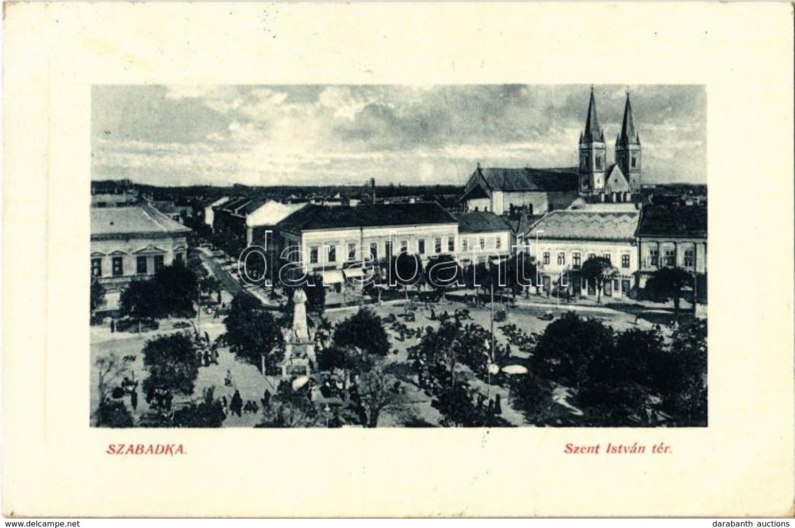 T2 Szabadka, Subotica; Szent István Tér, Piac, Gyógyszertár, Templom, Szentháromság Szobor, üzletek. W.L. Bp. 6342. / Sq - Unclassified