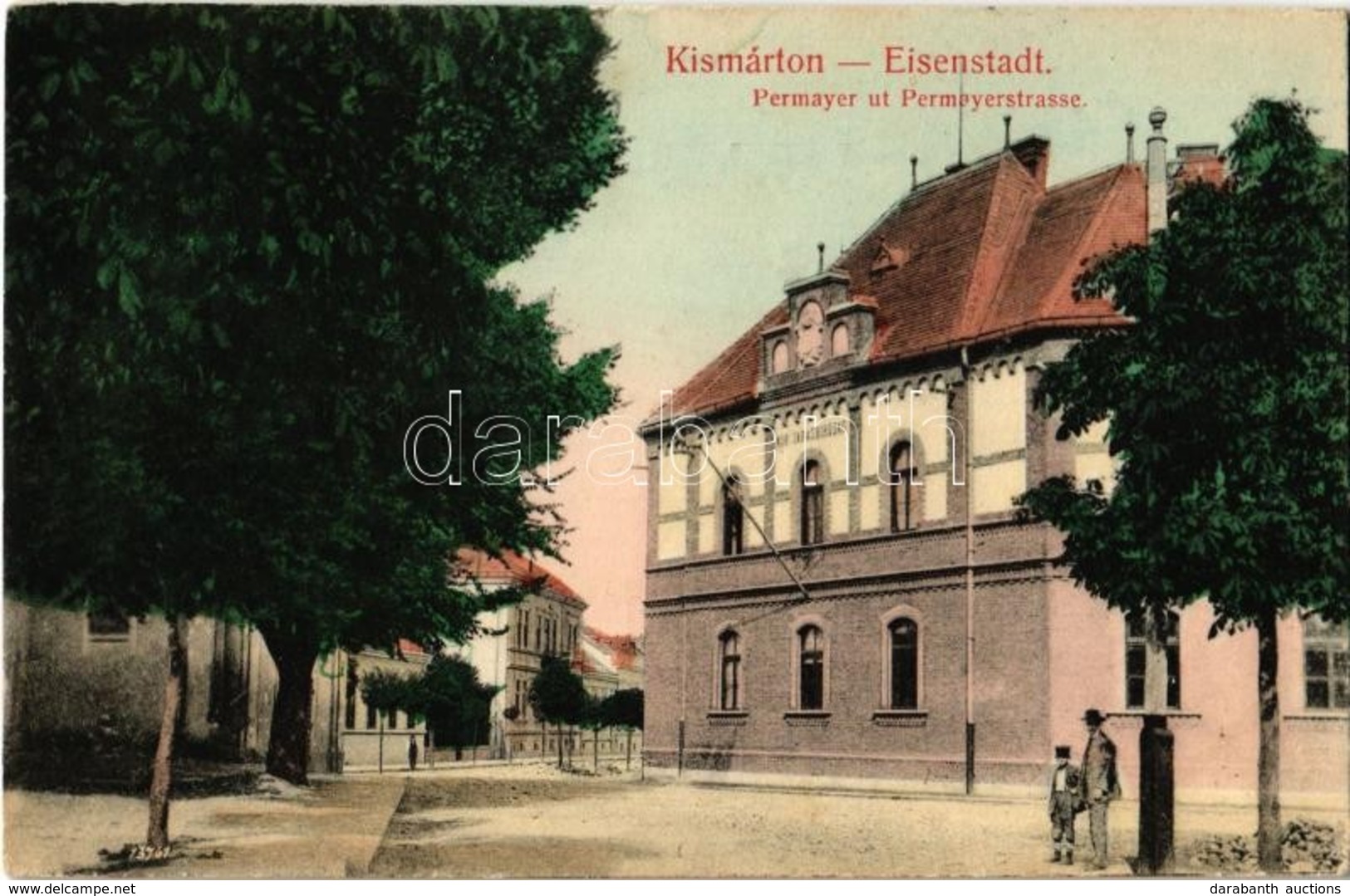 T2/T3 1909 Kismarton, Eisenstadt; Permayerstrasse, Bezirksgericht  / Permayer Utca, Kir. Járásbíróság. Deutsch Lipót Kia - Zonder Classificatie