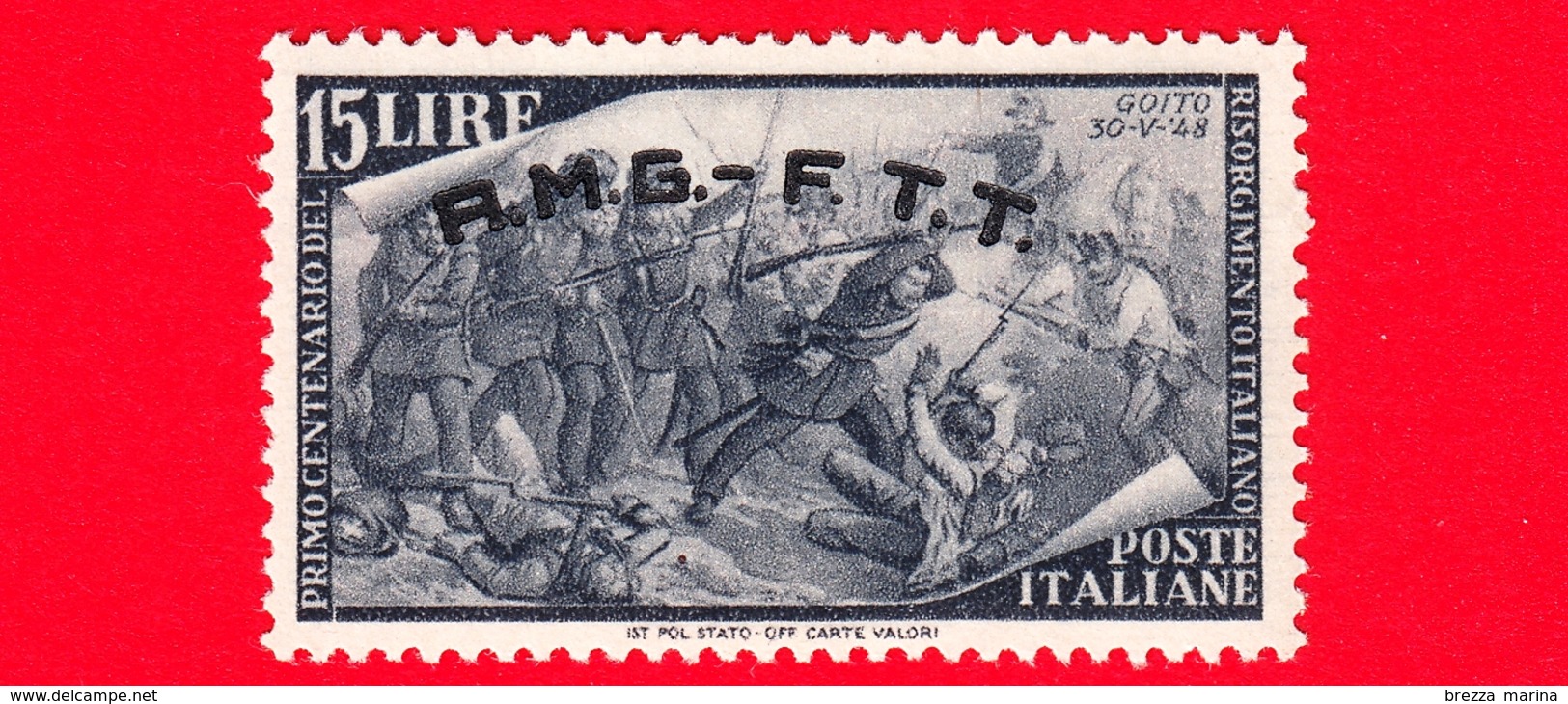 Nuovo - MNH - ITALIA - Trieste - AMG FTT - 1948 - Centenario Del Risorgimento - Battaglia Di Goito - 15 L. - Nuevos