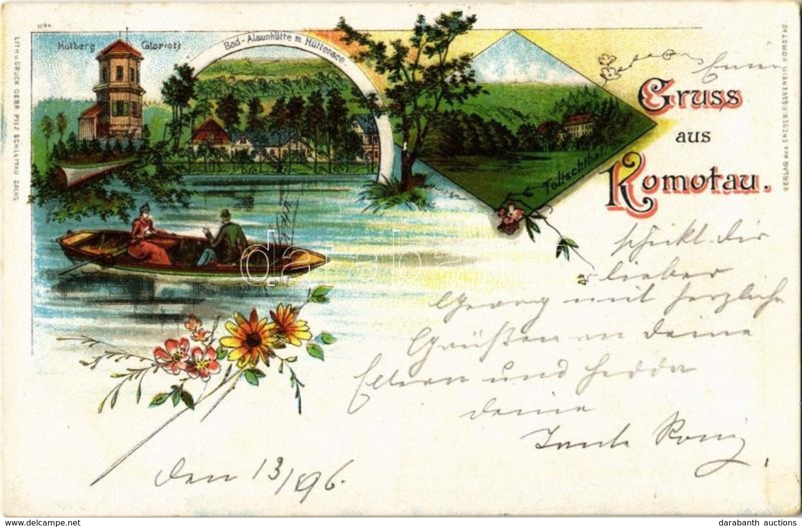 T2 1898 Chomutov, Komotau; Hutberg Gloriet, Bad-Alaunhütte M. Hüttensee, Töltschthal / Spa And Lake, Valley. Gebr. Pilz  - Sin Clasificación