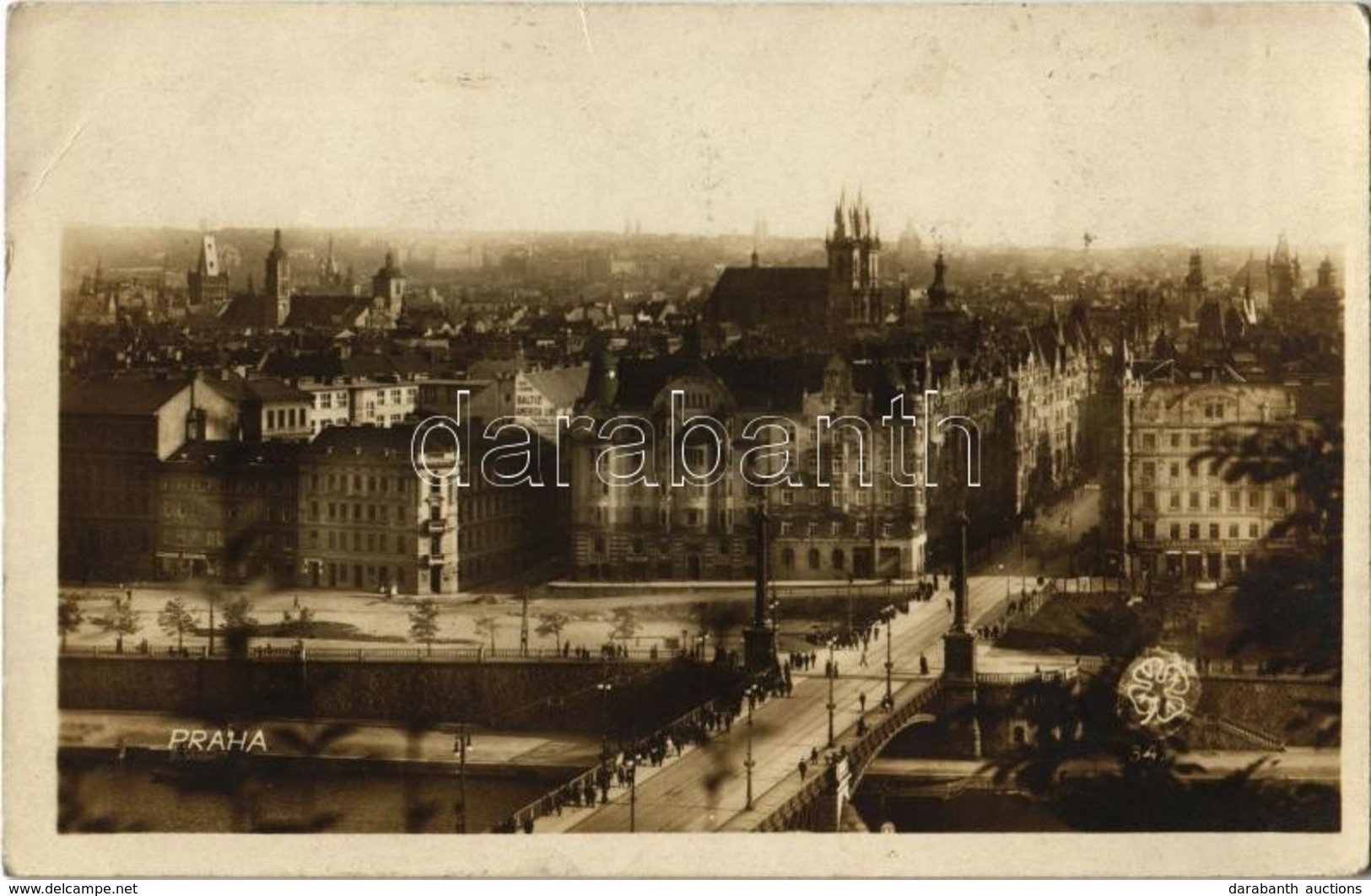 T2/T3 1915 Praha, Prag, Prague; Streets, Bridge, Baltic America Line, C. Budejovicka Pivnice (beer Hall). Photo (EK) - Sin Clasificación