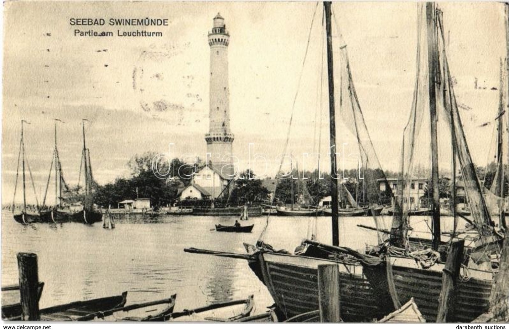 T2 1913 Swinoujscie, Swinemünde; Partie Am Leuchtturm / Harbor, Sailboats, Lighthouse - Zonder Classificatie
