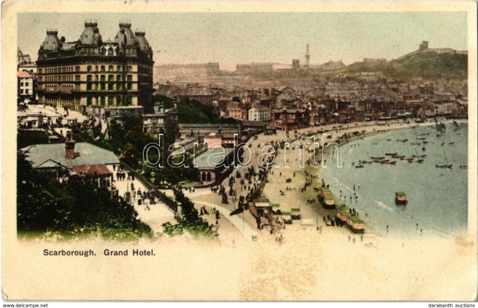 T2/T3 1903 Scarborough, Grand Hotel, General View, Beach (fl) - Zonder Classificatie
