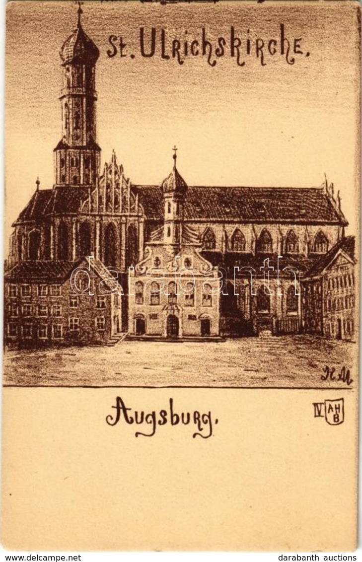 ** T2/T3 Augsburg, St. Ulrichskirche / Church, Artist Signed (worn Corners) - Zonder Classificatie